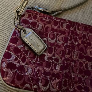 Coach Pink Clutch with Signature Design